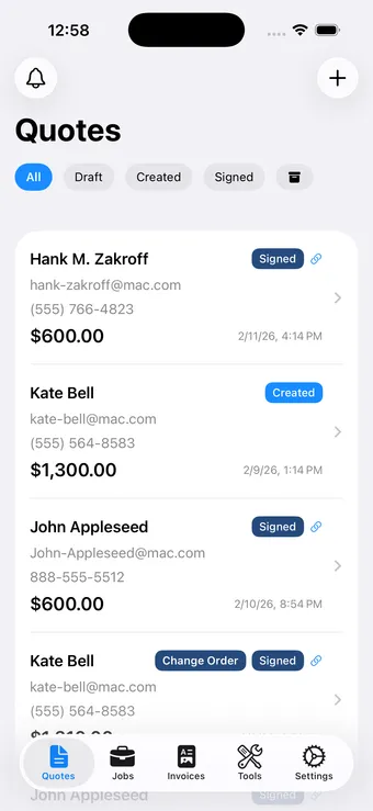 Manage all your quotes in one place